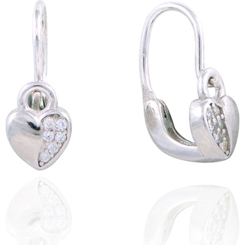 Olivie strieborné náušničky pre bábätko SRDIEČKO 5168