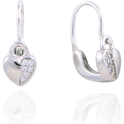 Olivie strieborné náušničky pre bábätko SRDIEČKO 5168