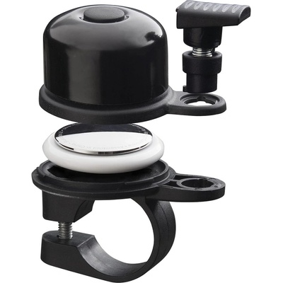 AirBell Иновативен звънец за колело с вградено отделение за Apple AirTag - AirBell AirTag Bicycle Bell Holder 31.8mm (черен) (AB-V1-31.8MM)