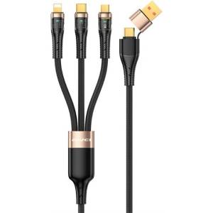 Awei Кабел за зареждане 3в2 Type-C/USB - мълния/Type-C, 120 см, ЧЕРЕН CL-228 (CL-228)