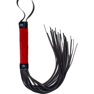 X Fun Кожено-велурен камшик "bicci red black" 40 см