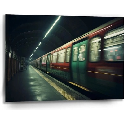 Sablio Obraz Metro na tmavej stanici - 90x60 cm