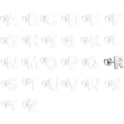 Majya stříbrné náušnice PÍSMENO R 10423