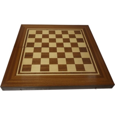 КУТИЯ ЗА ШАХ И ТАБЛА С ЕСТЕСТВЕН ФУРНИР МАХАГОН/БУК 48/48 С ДЕФЕКТ