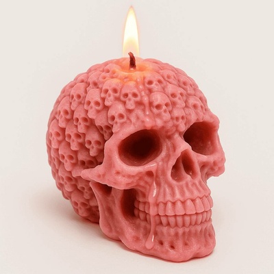 Svíčkománie3D Lebka z lebek 185 g Růžová
