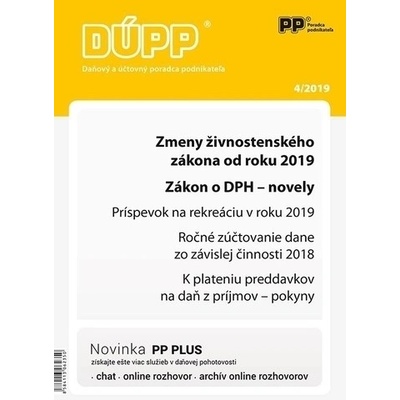 DUPP 4 2019 Zmeny živnostenského zákona od roku 2019. Zákon o DPH - novely