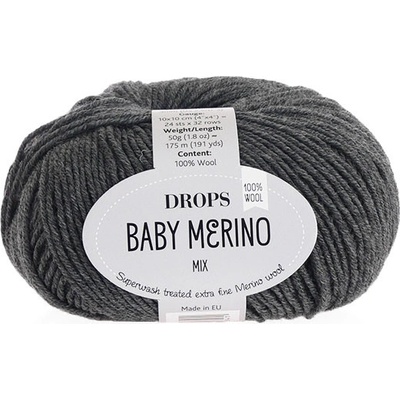 Příze DROPS Baby merino mix 20 - tmavě šedá