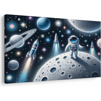 Obraz detský astrounaut na Mesiaci