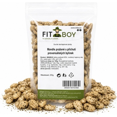 FITBOY Mandle pražené s příchutí provensálských bylinek 250 g