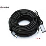 Infobit Активен USB 3.0 удължителен кабел AM/AF, Infobit iCable-USB-ACC20, 5Gbps, 20 м (iCable-USB-ACC20)