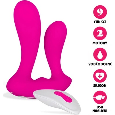 VšeNaSex.cz Bezdrátový vibrační motýlek Double Pleasure Vibe růžový