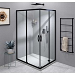 SAPHO Sigma Simply - Душ ъгъл 110x100 см, версия L/R, прозрачно стъкло/матово черно GS2111B-02 (GS2111B-02)
