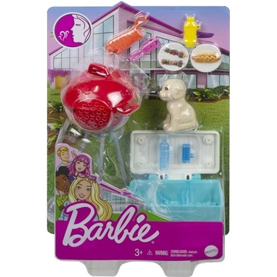 Mattel Barbie mini herní set s mazlíčkem grilování GRG76