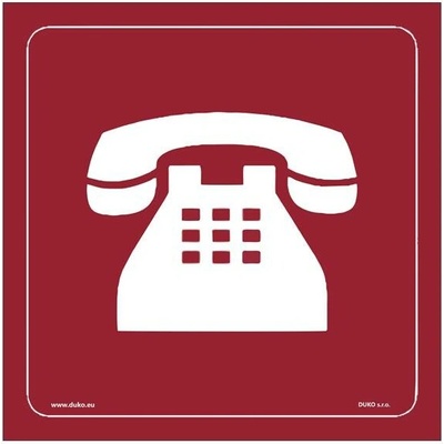 DUKO TELEFON symbol červený Formát: 150 x 150 mm