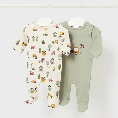 Mayoral Сет 2 гащеризона за новородено момче в зелен цвят Майорал