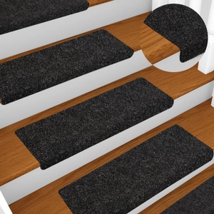 vidaXL Изтривалки за стълби, самозалепващи се, 5 бр. , 65x21x4 см, черни, с правоъгълен кант