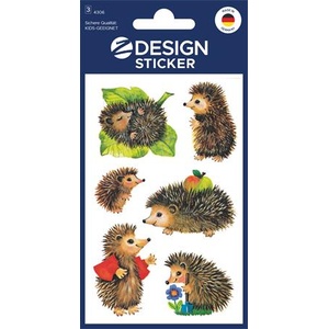 Avery zweckform Стикер, хартия, 3 листа, 76x120 mm, AVERY ZWECKFORM, "Z-Design No. 4306", таралежи (4306)