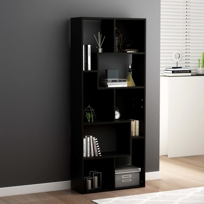 Greatstore Knihovna bílá s vysokým leskem 67x24x161 cm dřevotříska
