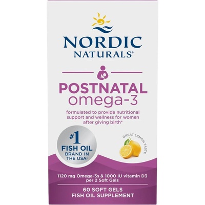 Nordic Naturals Postnatal Omega-3 Lemon 560 mg 60 softgel kapsúl