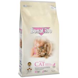 BonaCibo Light & Sterilised Adult Cat - Пълноценна храна за израснали кастрирани котки с наднормено тегло 5 кг