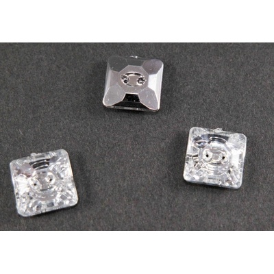 Luxusný kryštálový gombík - štvorec - svetlý kryštál - rozmer 1,1 cm x 1,1 cm