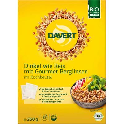 Davert rýže ze špaldy s gurmánskou horskou čočkou bio 250 g