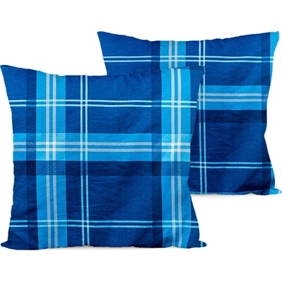 4Home flanel Blue plaid 40 x 40 cm