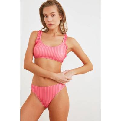 Trendyol spodný diel Striped ružová