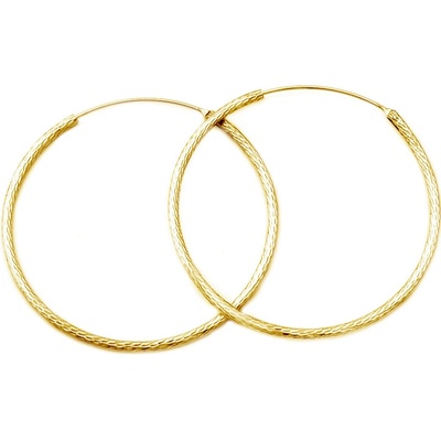 AGATO Třpytivé pozlacené kruhové náušnice AGUC1240/N-GOLD