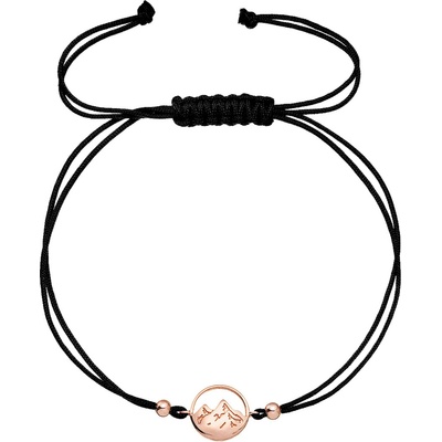 PAVONA Kabbalah pozlátený rose gold náramok hory 13090.1 čierny