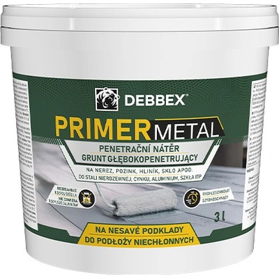 Den Braven Penetrační nátěr PRIMER METAL 3 l kbelík světle modrá