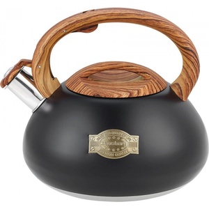 KLAUSBERG Свирещ чайник Klausberg KB 7565, 3 л, Дебелостенна основа, Индукция, Черен/кафяв (9999KB7565) - topmall