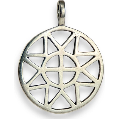 Drakkaria SLUNCE s KŘÍŽEm malé stříbrný přívěšek P10936