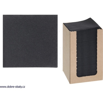 Wimex Ubrousek PREMIUM černý v boxu 20x20cm 100ks