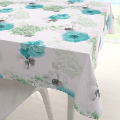Biante Teflónový štvorcový obrus TF-044 Tyrkysové ruže na bielom 60x60 cm