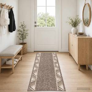 vidaXL Килим с пътека FLORNES Тъкан Таупе 67 x 300 cm ПП 7 mm (42057425)
