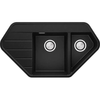 Image 1 of Твоят Стил Черна ъглова кухненска гранитна мивка Копенхаген 900 Corner 900x500 мм