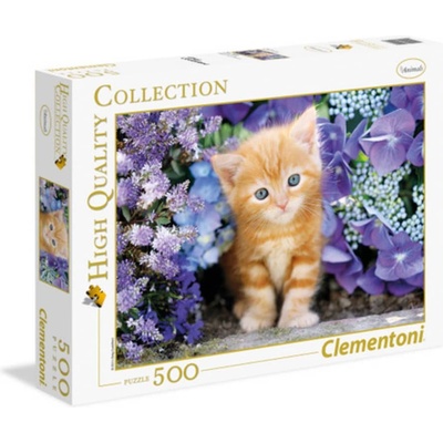 Clementoni висококачествена колекция джинджифилова котка в цветя пъзел унисекс 500 бр