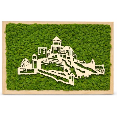 Machový obraz s dreveným výrezom na mieru Veľkosť: 40x40cm