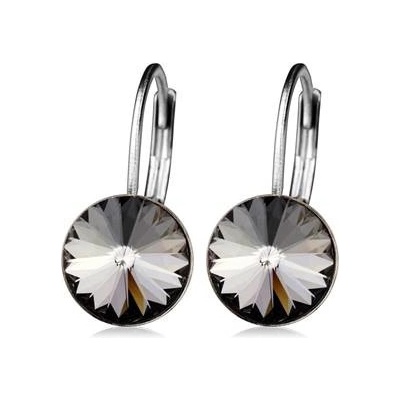 Nubis ocelové náušnice s krystaly Swarovski silver nihht NBS08-SN