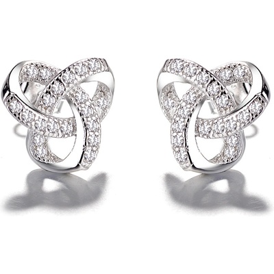 DELIS Сребърни обеци от проба 925, jw695, модел възел, родиево покритие (jw695)