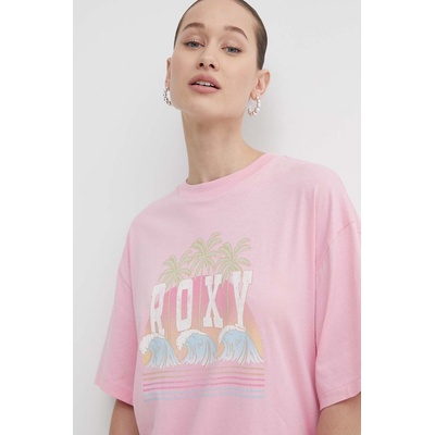 Roxy Памучна тениска Roxy в розово ERJZT05692 (ERJZT05692)