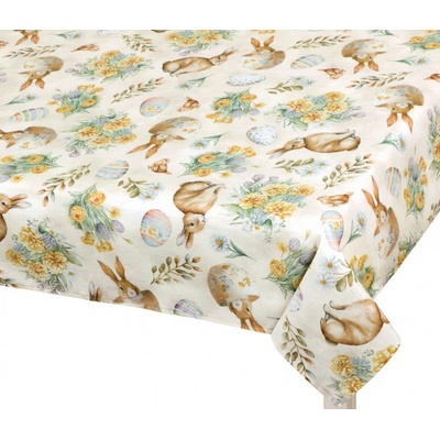 Bellatex Ubrus Velikonoce Zajíček květ béžová žlutá 70x70cm
