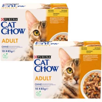 PURINA Cat Chow Krmivo pro dospělé kočky s kuřecím masem a cuketou v želé 20x85 g
