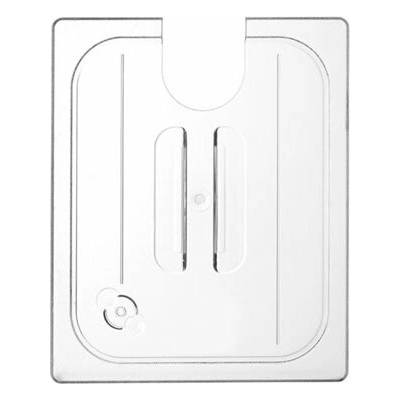 Veko pre polykarbonátové GN nádoby s výrezom pre sous-vide cirkulátor GN 1/2, priehľadné, 26,5 x 32,5 cm 864210H