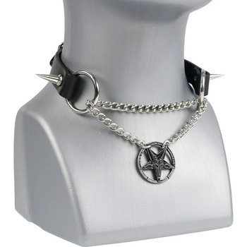 Image 1 of Leather & steel fashion Колие чокер Бафомет - lsf9 01