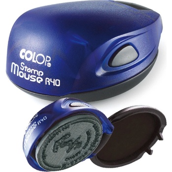 Печат джобен кръгъл Colop Mouse R40 син (R40)