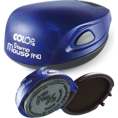 Печат джобен кръгъл Colop Mouse R40 син (R40)