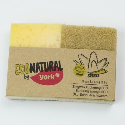 Hubka York ECONATURAL, špongia na riad, 2 ks, sisal Agáva