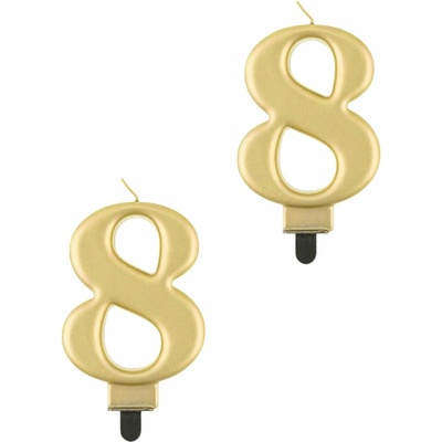 GoDan Narozeninová svíčka na dort 8 metalická zlatá 8 cm – Sleviste.cz